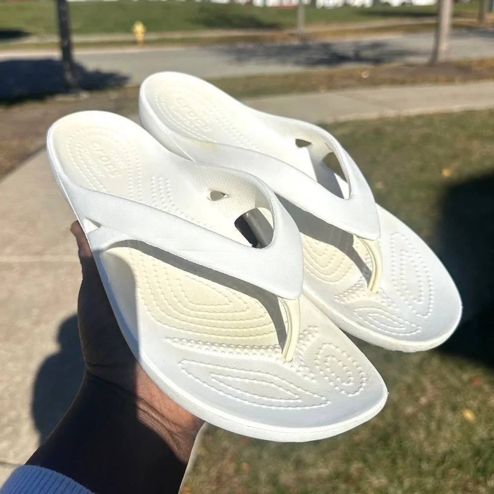 Crocs Women's Kadee II Flip Flop Sandals Size‎ 9 White - Picture 10 of 12